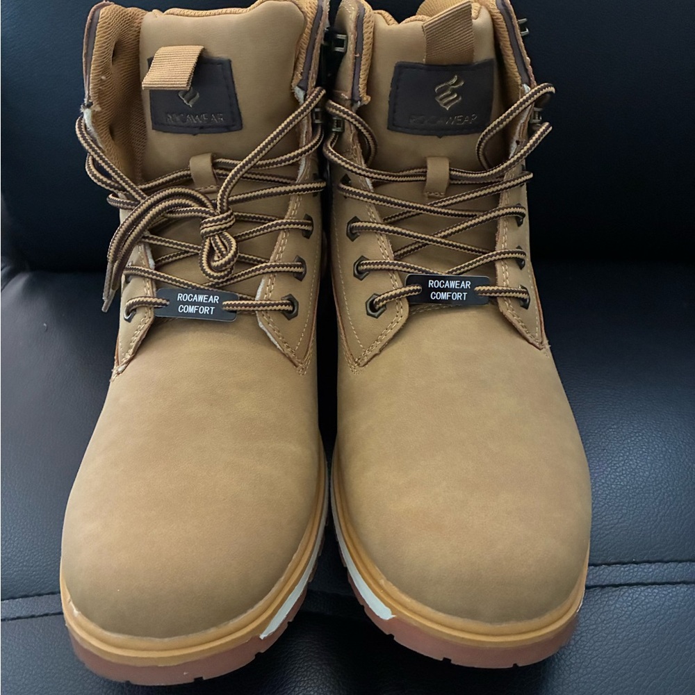 Rocawear Men’s Tan Lace-Up Work Boots